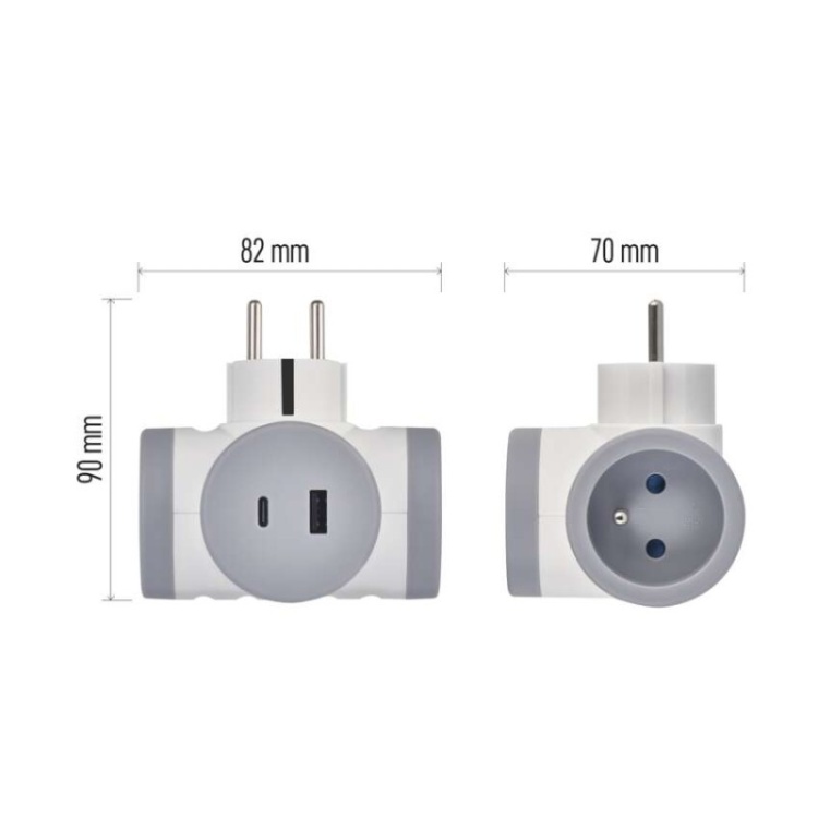 Szybkie ładowanie USB w rozgałęźniku EMOS P0076PD