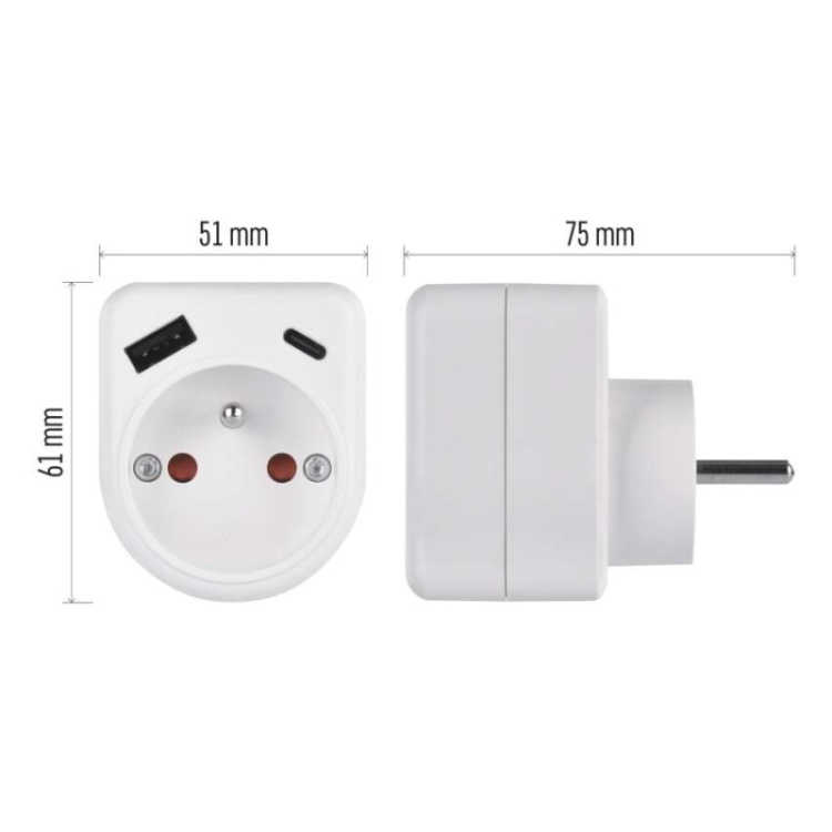 Gniazdo z portami USB EMOS P0074