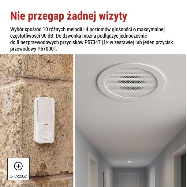 Zestaw dzwonka EMOS P57103 z przyciskiem