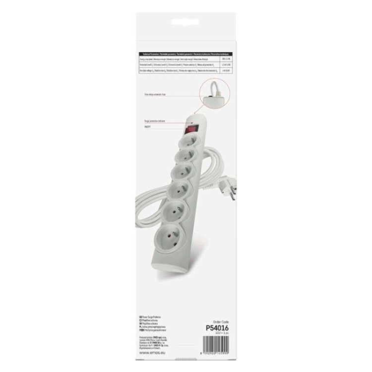 Listwa EMOS P54016 z sześcioma gniazdami