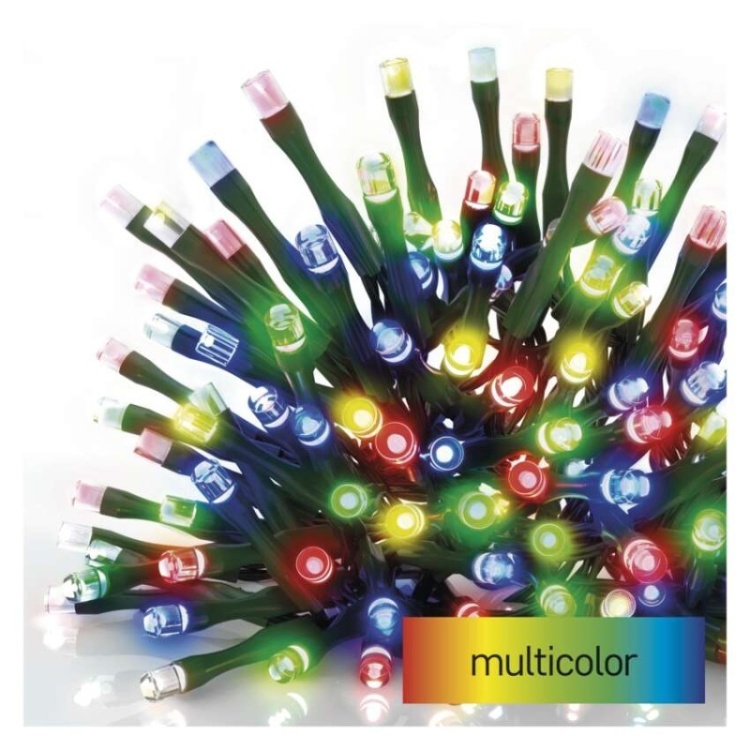 Lampki choinkowe Classic 240 LED 24m multikolor, ziel. przew., IP44, 8 programów, timer