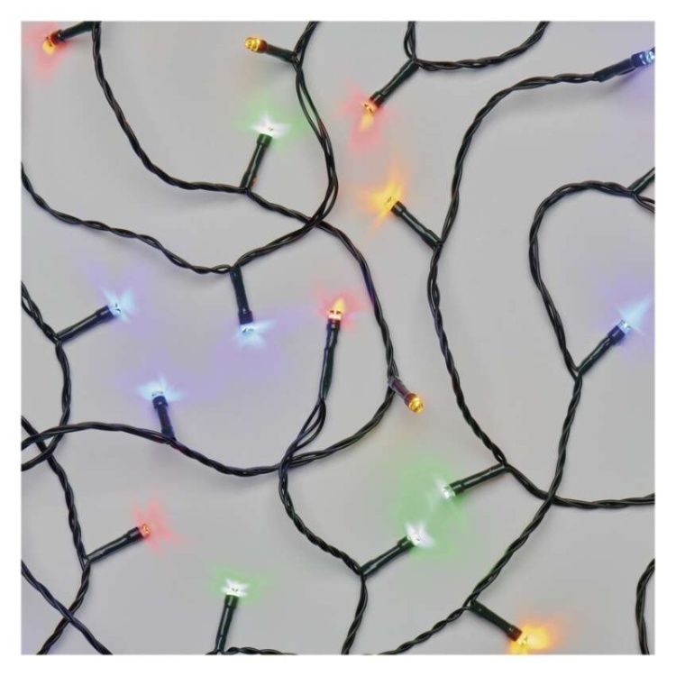 Lampki choinkowe Classic 240 LED 24m multikolor, ziel. przew., IP44, 8 programów, timer