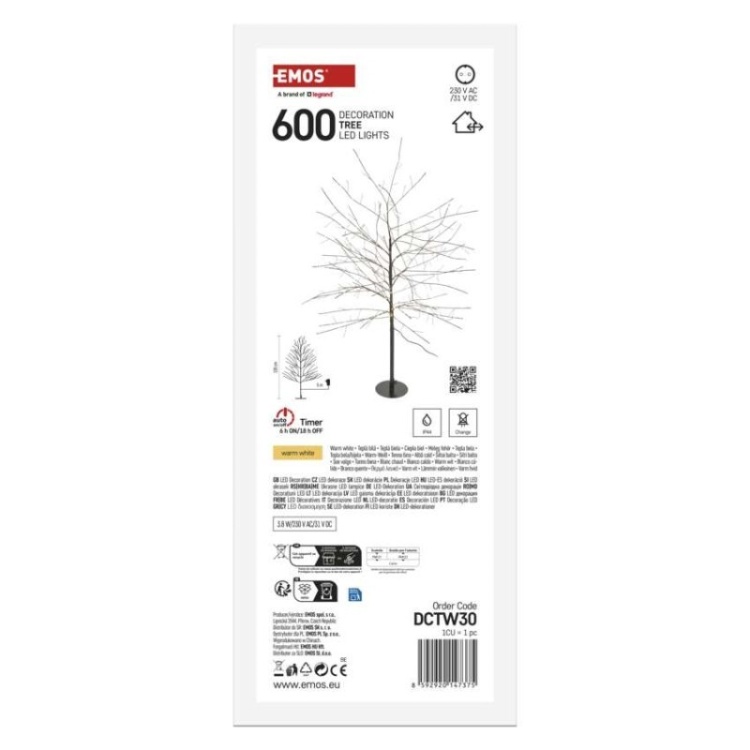 Oświetlenie dekoracyjne LED w formie drzewka – ciepła biel