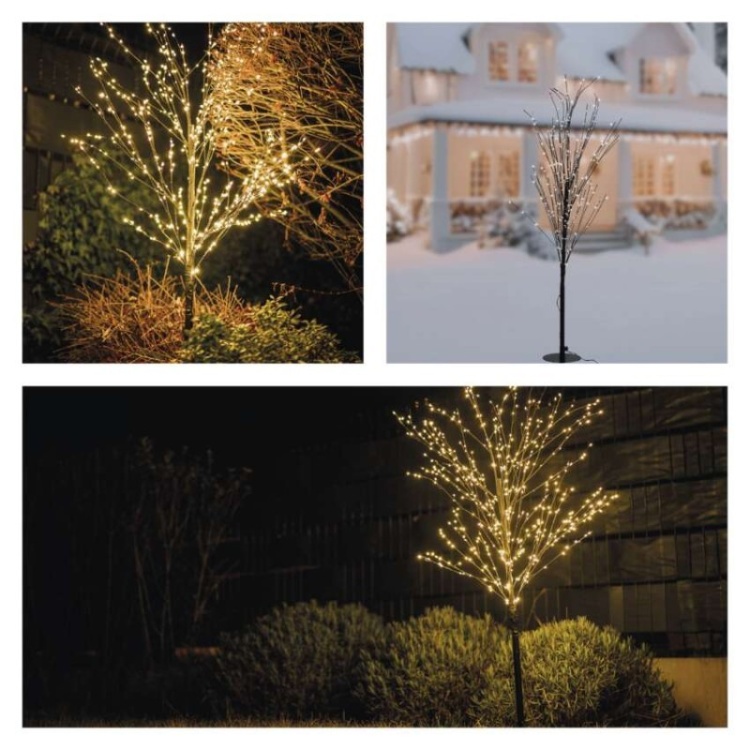 Metalowe drzewko LED 120 cm jako dekoracja świąteczna na taras