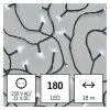 Lampki choinkowe Classic 180 LED 18m zimna biel, zielony przewód, IP44, 8 programów, timer