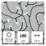 Lampki choinkowe Classic 180 LED 18m zimna biel, zielony przewód, IP44, 8 programów, timer