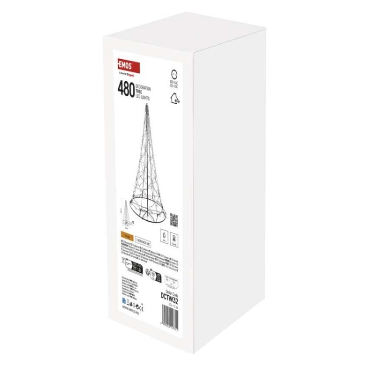 Dekoracje - drzewko 480 LED, 180 cm, ciepła biel, IP44