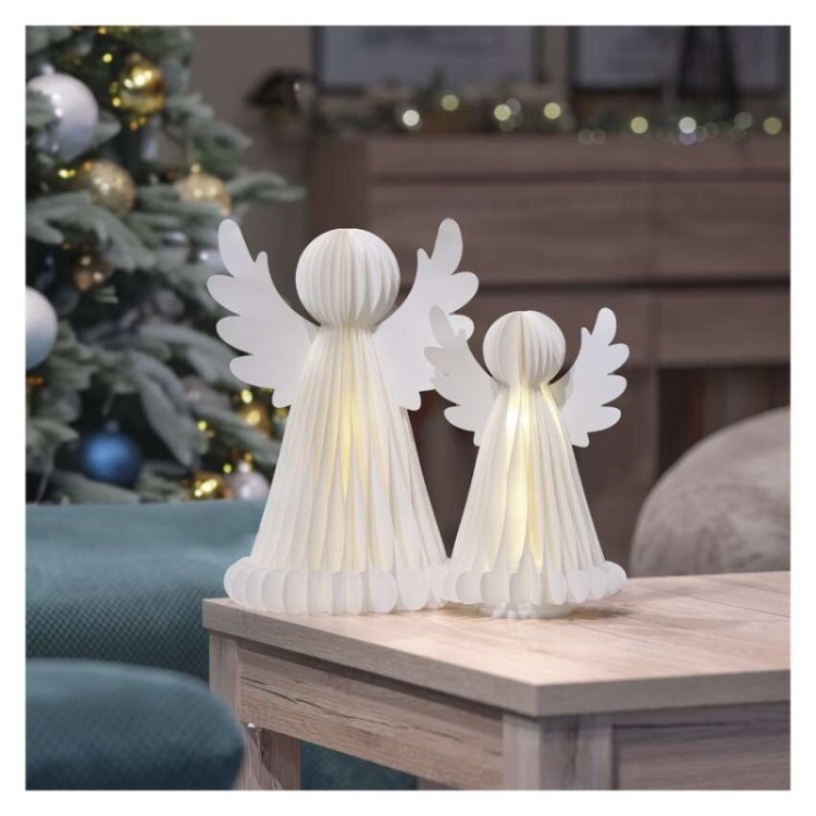 Papierowy anioł LED 28 cm