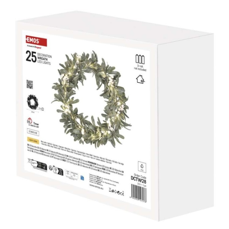 Wianek świąteczny LED ciepła biel