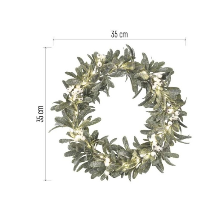 Wianek LED jemioła 35 cm