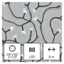 Lampki choinkowe Classic 80 LED 8m zimna biel, zielony przewód, IP44, 8 programów, timer