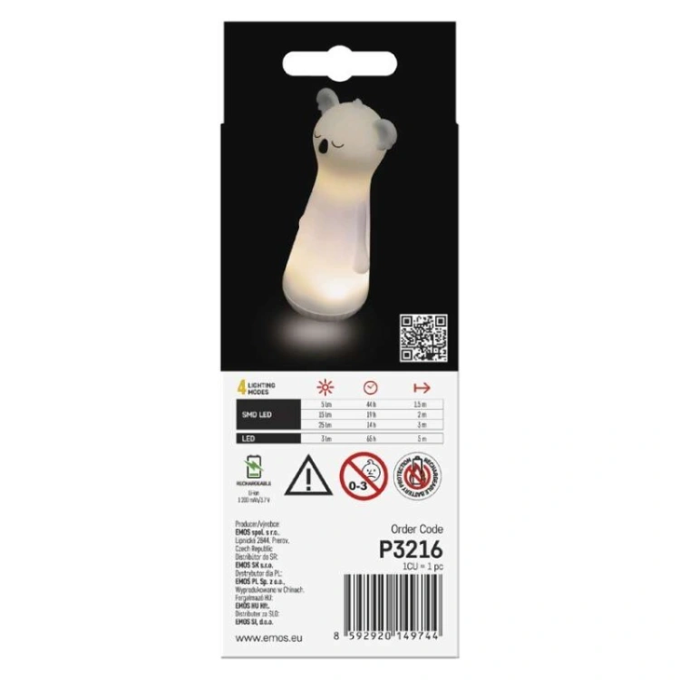 Opakowanie lampki nocnej LED koala EMOS P3216