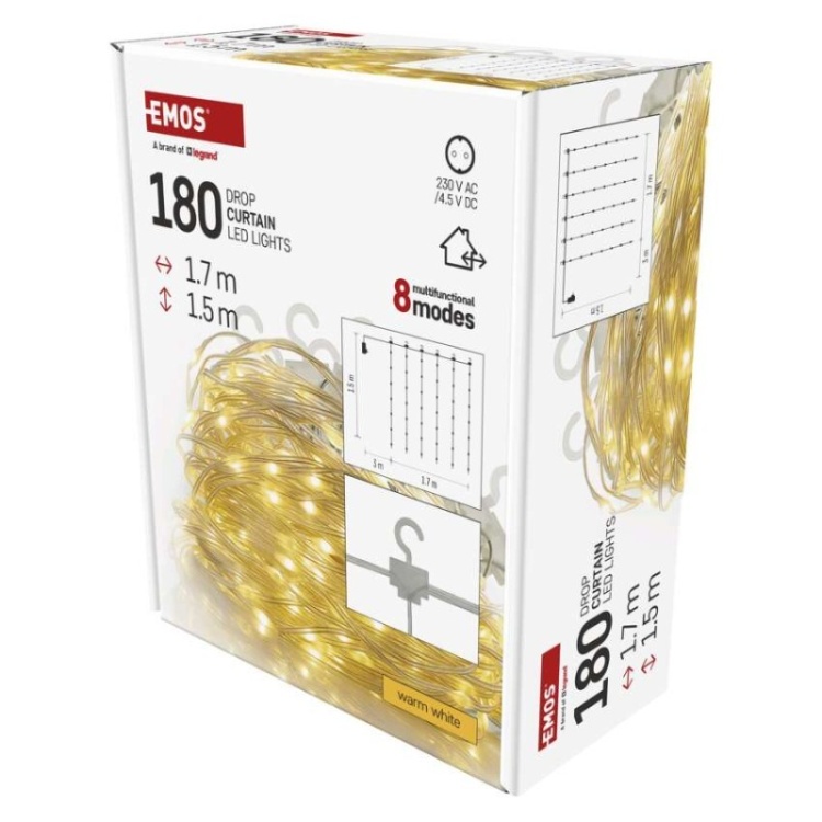 Kurtyna świetlna DROP – efektowne zwisy świetlne 180 LED