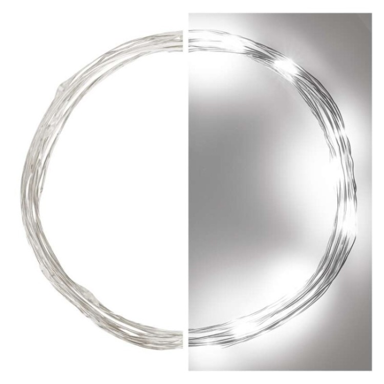 LED NANO 20 diod – elastyczny srebrny drut dekoracyjny