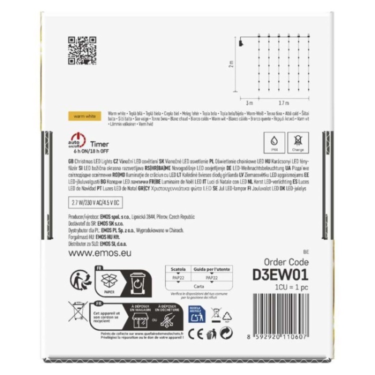 LED DROP 240LED EMOS – dekoracyjna kurtyna świetlna