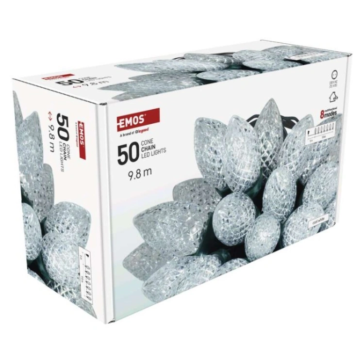 Zewnętrzny łańcuch świąteczny LED – 50LED EMOS