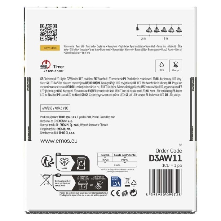 Opakowanie łańcuch NANO LED 8 m 450 LED – Emos