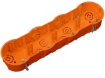 Puszka instalacyjna poczwórna z wkrętami pomarańczowa PAWBOL