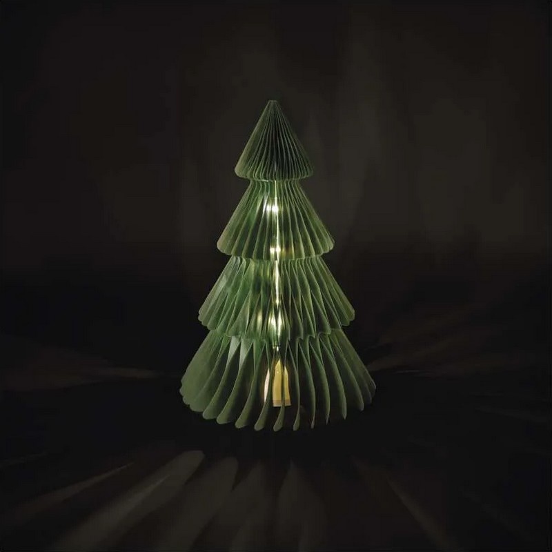 Papierowa choinka LED EMOS z ciepłym światłem