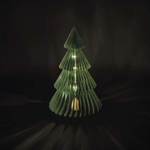 Papierowa choinka LED EMOS z ciepłym światłem