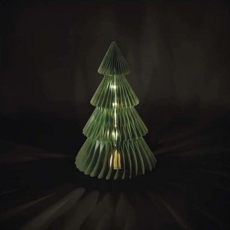 Papierowa choinka LED EMOS z ciepłym światłem