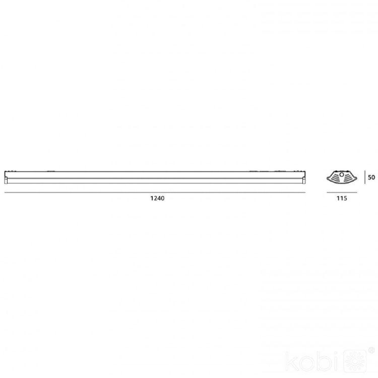 Oprawa liniowa Kobi DELFIA G2 2xT8 120cm IP20