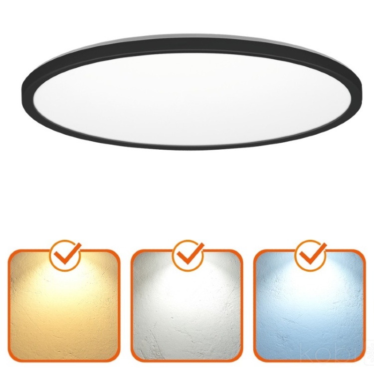 Plafon sufitowy LED 3CCT czarny