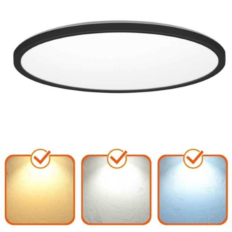 Plafon LED 3CCT IP54 czarny
