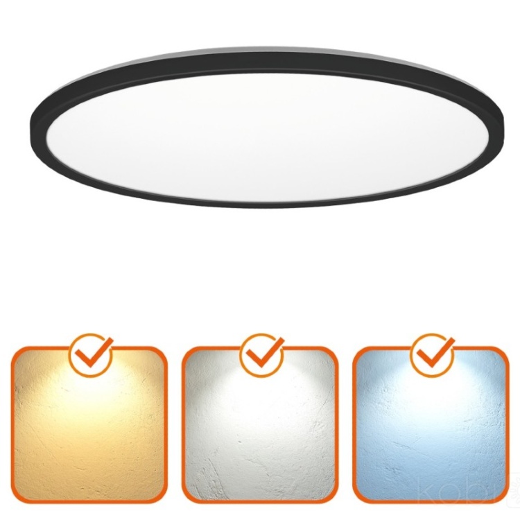 Lampa LED czarna z czujnikiem mikrofalowym