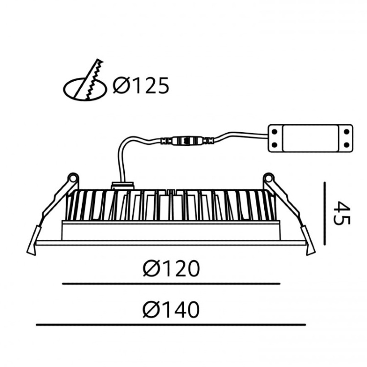 Downlight LED z kloszem mikropryzmatycznym