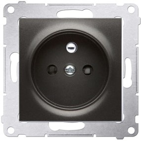 Gniazdo pojedyncze z uziemieniem – Simon 54 antracyt