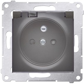 Gniazdo pojedyncze z klapką – Simon 54 Premium antracyt