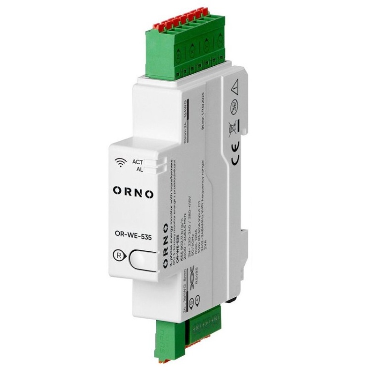 Montaż DIN monitora energii Orno