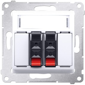 Podwójne gniazdo głośnikowe białe – Kontakt Simon