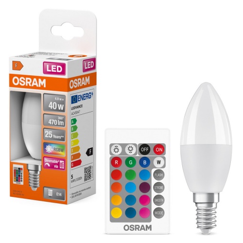 Żarówka LED RGBW OSRAM E14 z pilotem