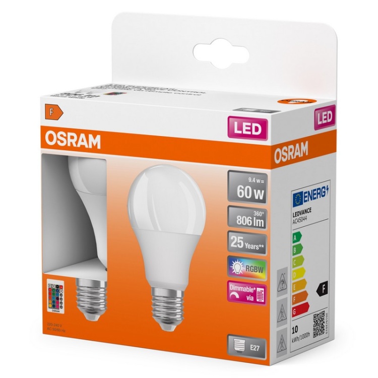 Trzonek E27 żarówki LED RGBW OSRAM Classic A60