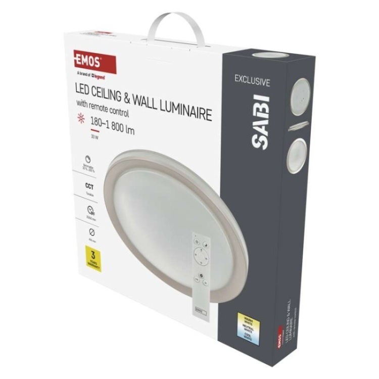 Oprawa LED SABI 30W regulowana CCT, ściemnialna, z pilotem