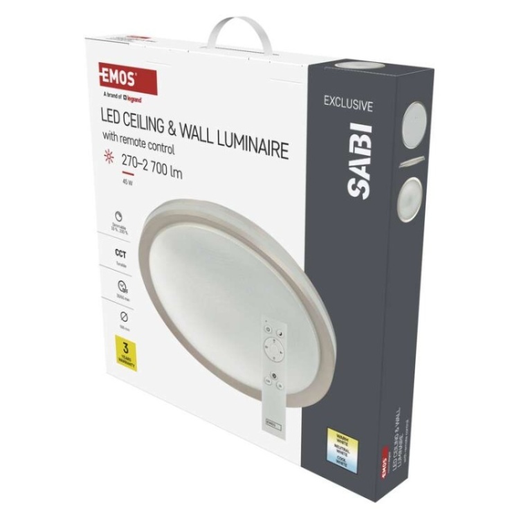 Oprawa LED SABI 45W regulowana CCT, ściemnialna, z pilotem