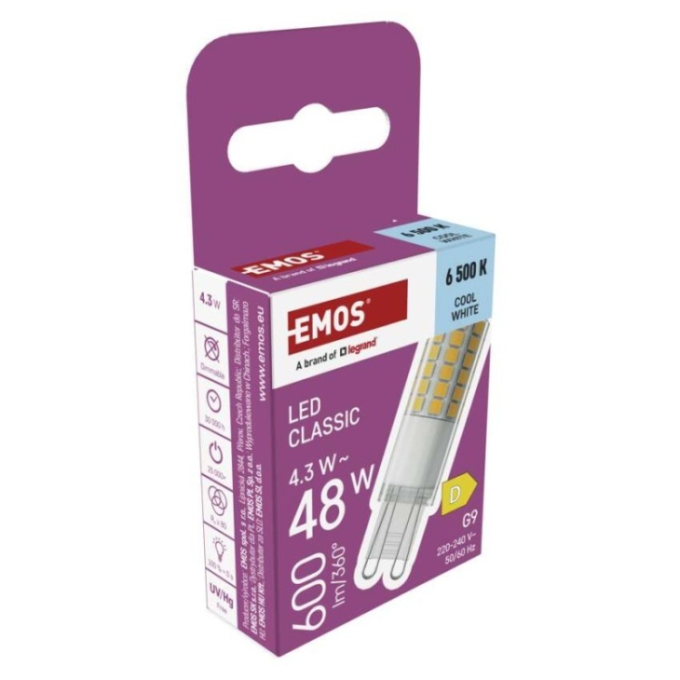 Żarówka LED G9 zamiennik 48W o mocy 4,3W