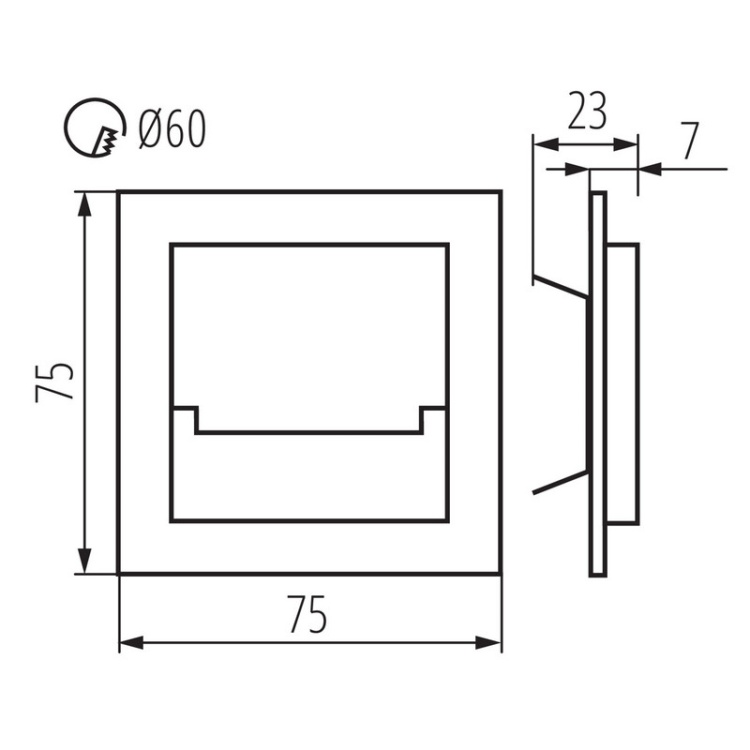 Oprawa przyschodowa LED 75x75 mm Kanlux
