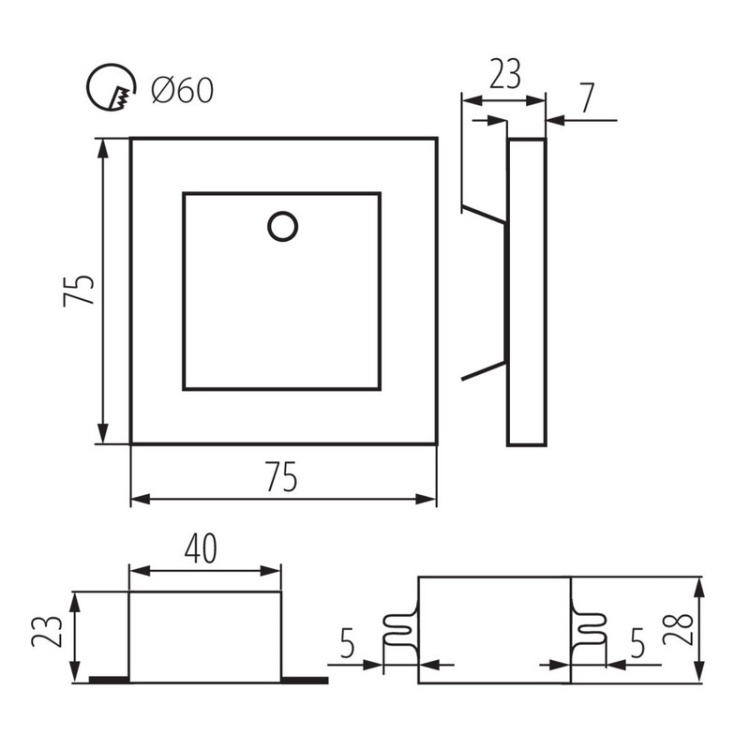 Automatyczna oprawa LED do korytarza