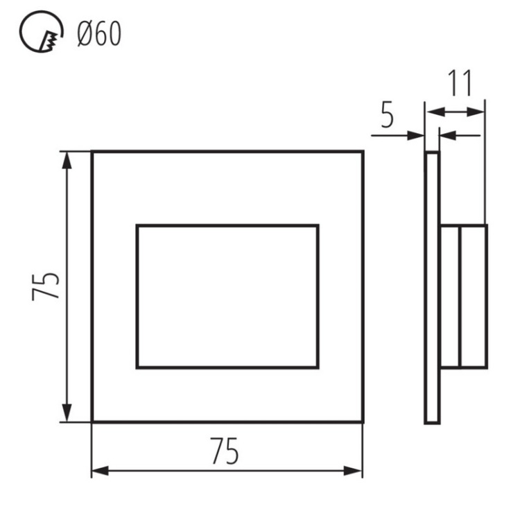 Podtynkowa oprawa schodowa LED 12V DC