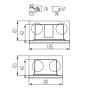Wymiary oprawy GLASI LED 105x80x42 mm