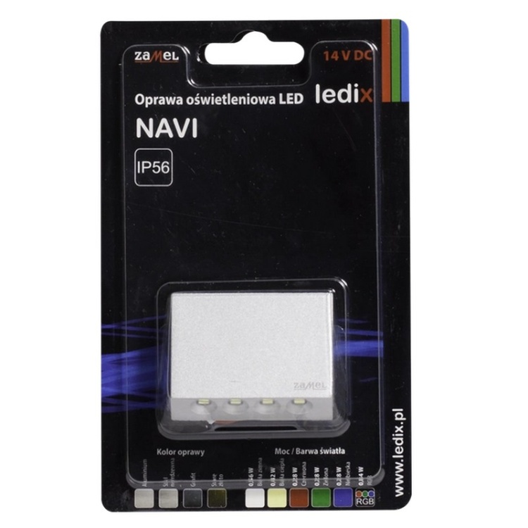 Opakowanie oprawa LED NAVI aluminium bez ramki
