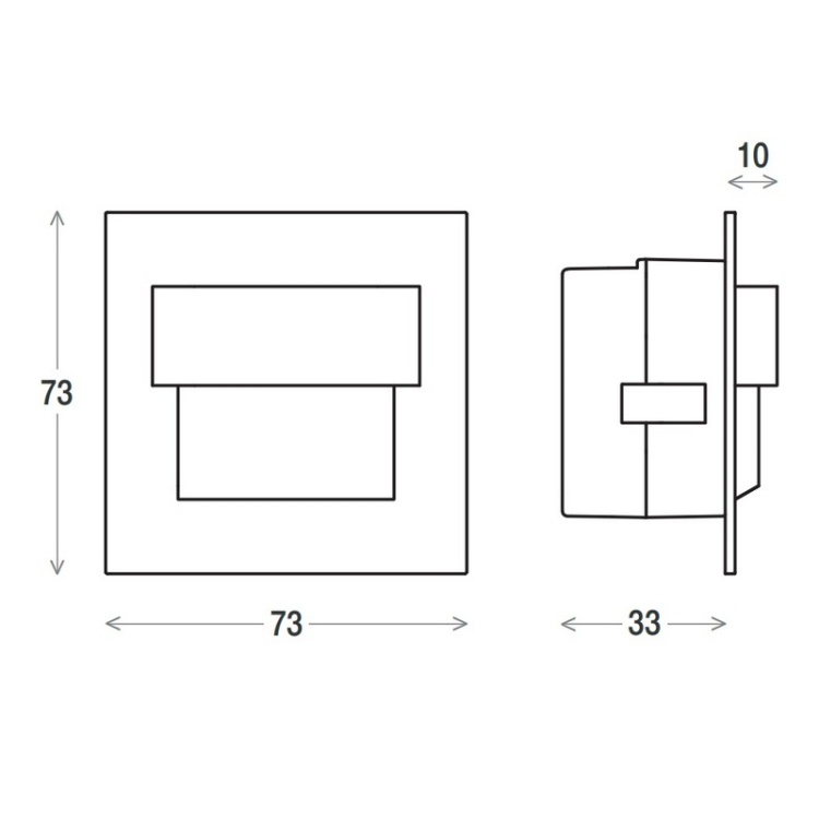 Kwadratowa oprawa schodowa 73x73 mm