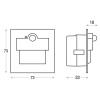 Kwadratowa oprawa schodowa 73x73 mm inox