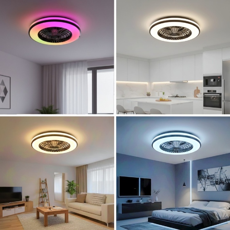 Plafon LED z wentylatorem i pilotem
