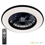 Plafon LED z wentylatorem VENTELUX 48W+15W 3CCT czarny Kobi Windstar