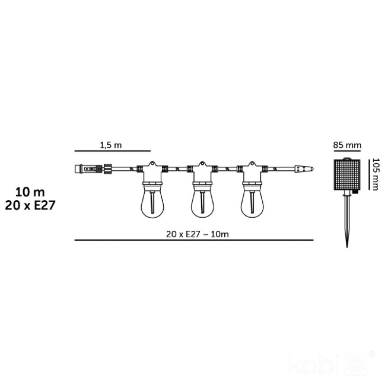 Girlanda LED 2700K z pilotem