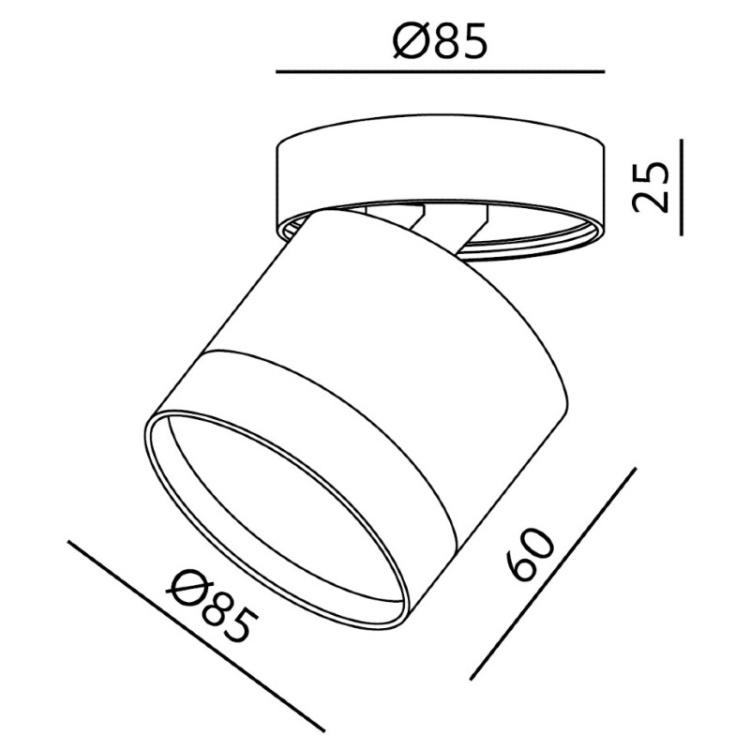Aluminiowa oprawa sufitowa GX53